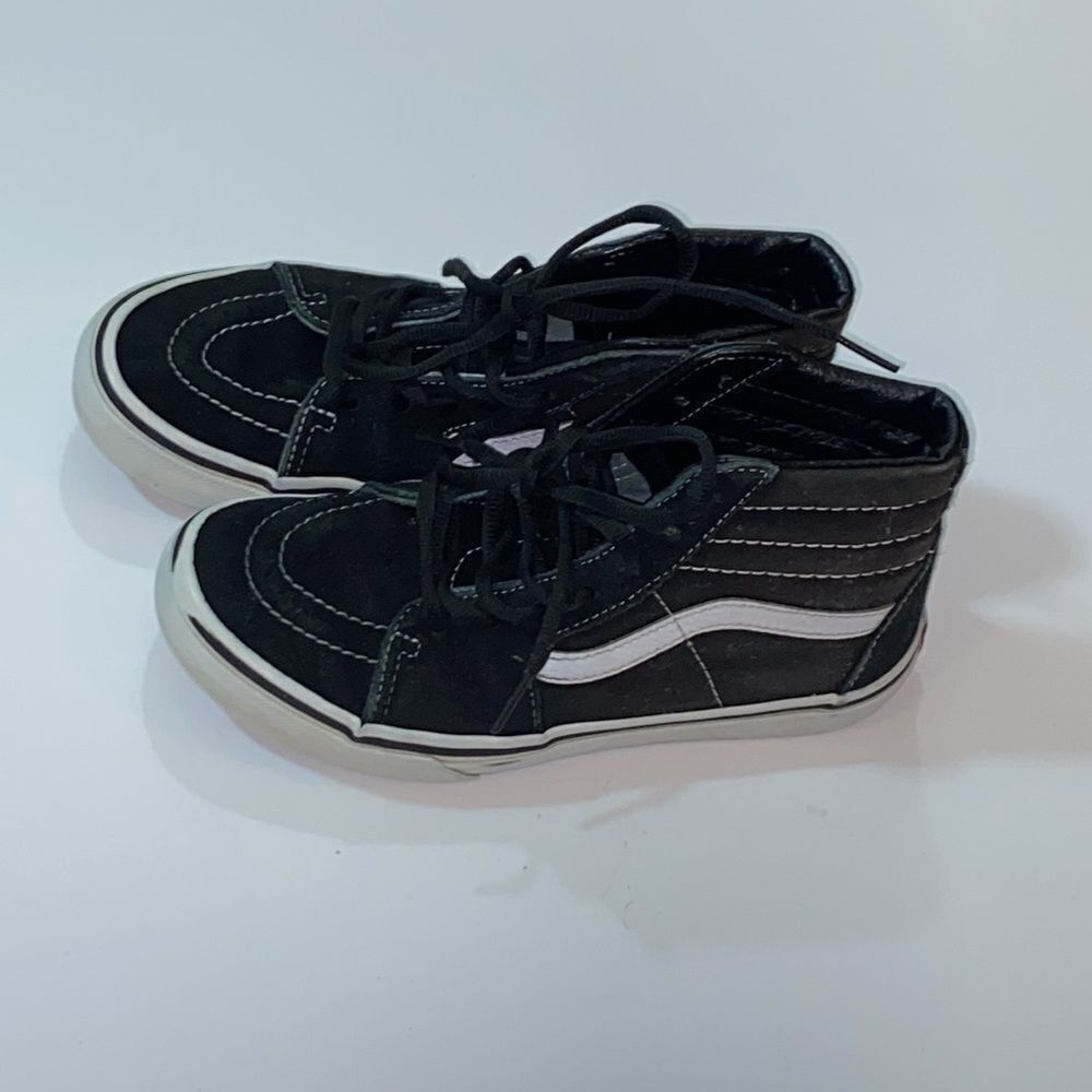 Vans Black and White High-Top Sneakers Size 2Y US